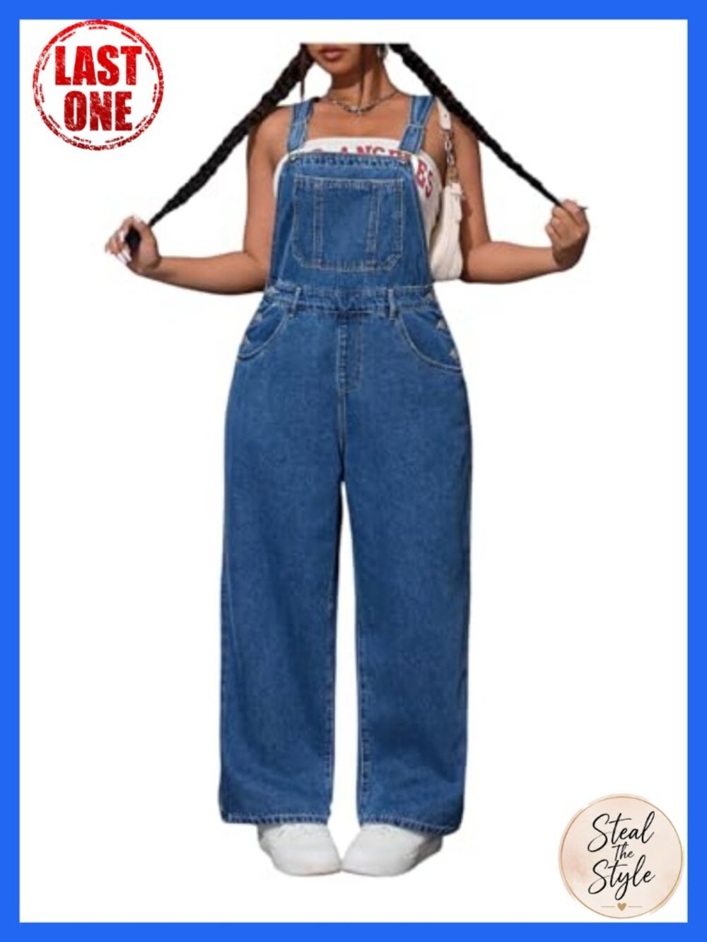 Plus Size Denim Overalls Straight Leg Sleeveless Jumpsuit Curvy Women